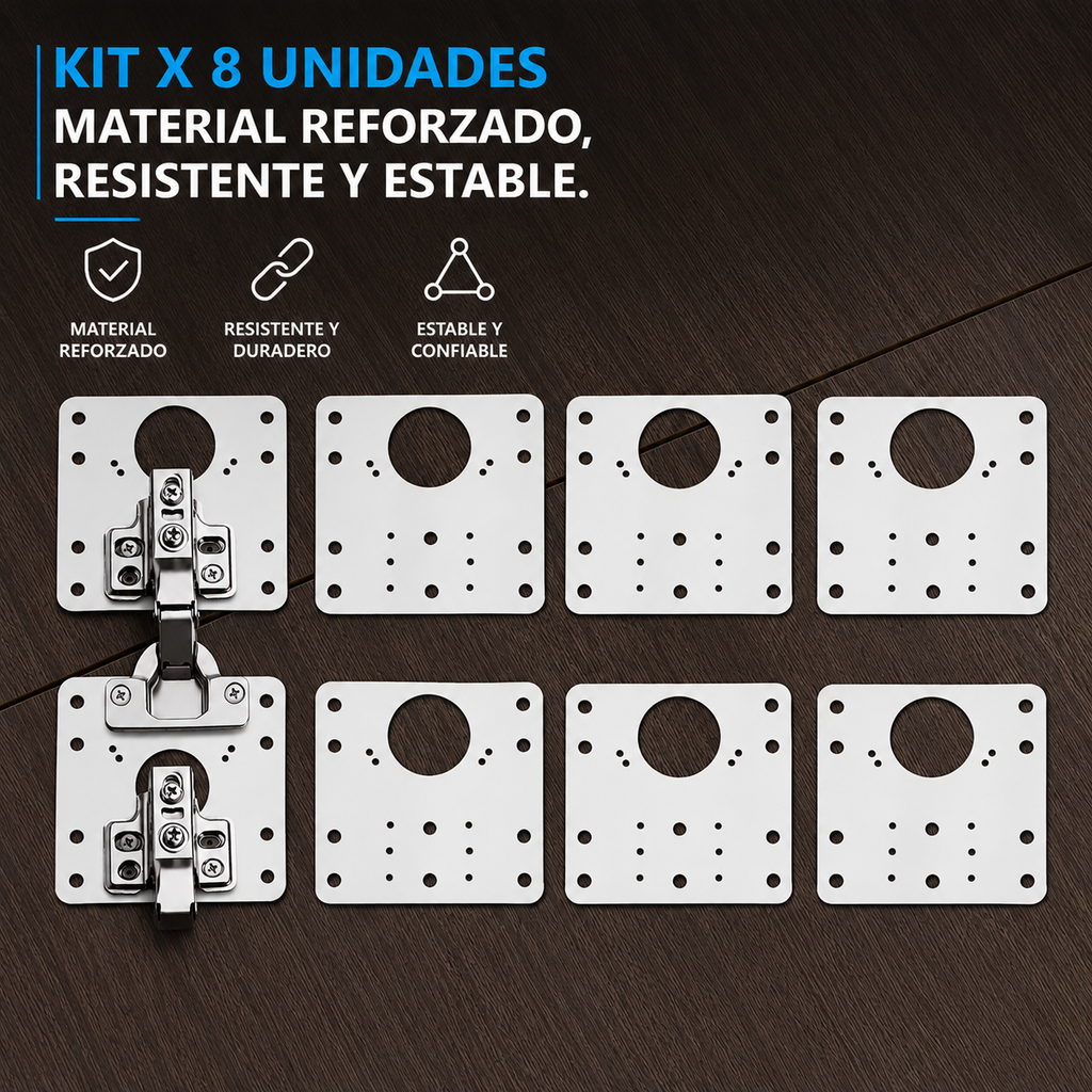 Kit Reparador de Bisagras PRO x8 UND — Arregla tu Cocina sin Carpintero