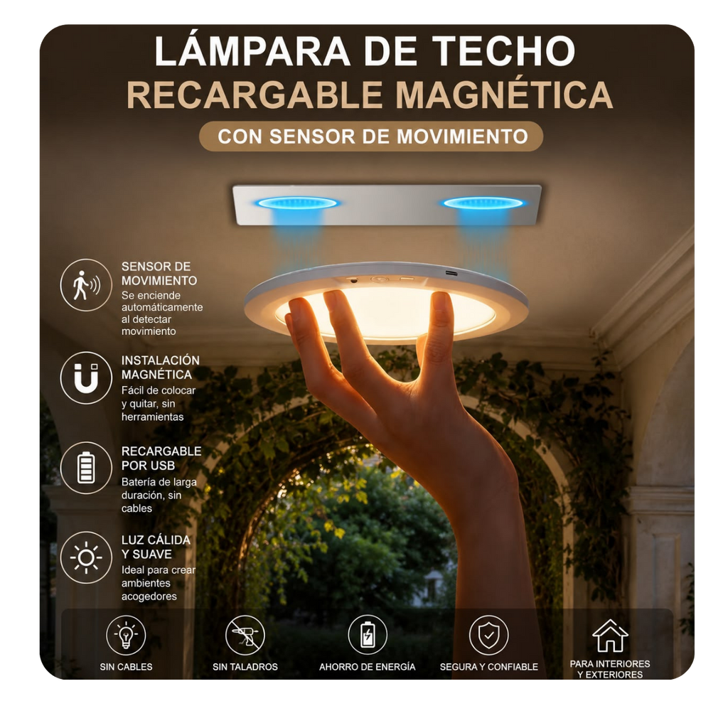 Lámpara Magnética Inteligente | Facil instalacion, Encendido Automatico